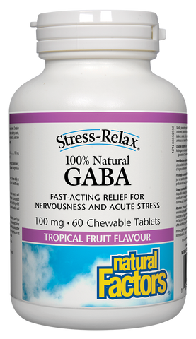 100% Natural GABA 100 mg, Tropical Fruit Flavour, Stress-Relax®