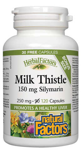 Milk Thistle 250 mg 150 mg Silymarin, HerbalFactors®