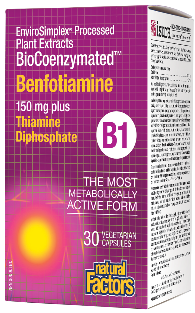 BioCoenzymated Benfotiamine B1 150 mg plus Thiamine Diphosphate, BioCoenzymated