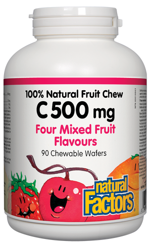 C 500 mg 100% Natural Fruit Chew, Four Mixed Fruit Flavours