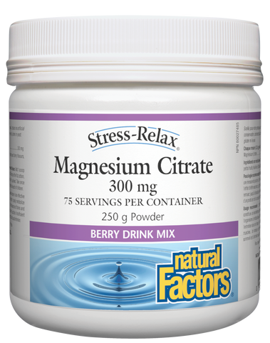 Magnesium Citrate 300 mg, Berry Flavour, Stress-Relax®