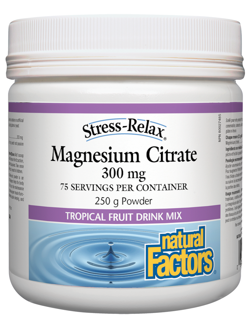Magnesium Citrate 300 mg, Tropical Fruit Flavour, Stress-Relax®