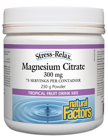 Magnesium Citrate 300 mg, Tropical Fruit Flavour, Stress-Relax®