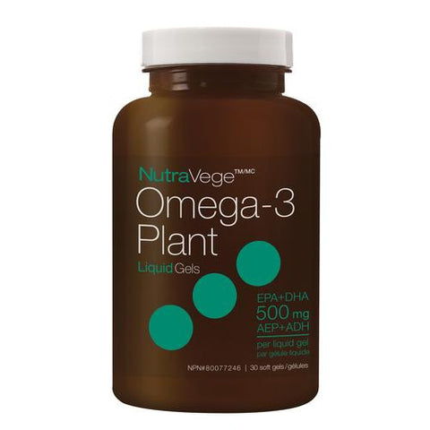 NutraVege Omega-3 Plant Liquid Gels, Fresh Mint